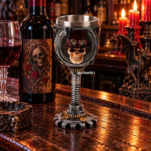 Steampunk skull goblet - steampunk, gothic