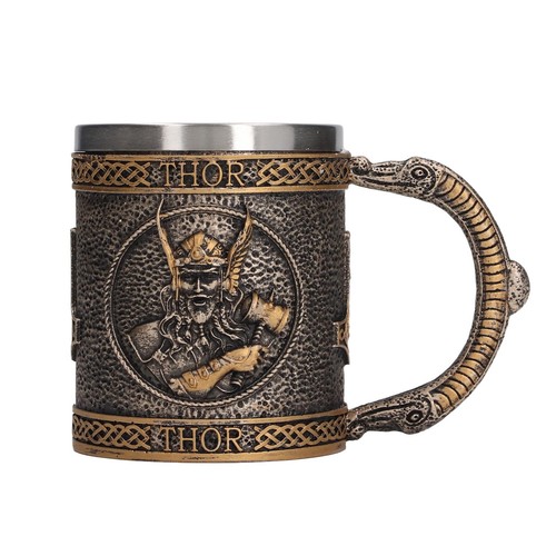 Tazza con teschio vichingo - teschio, in